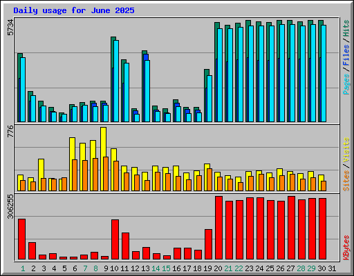 Daily usage for June 2025