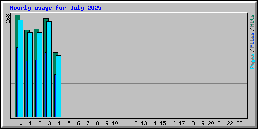 Hourly usage for July 2025
