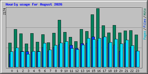 Hourly usage for August 2026
